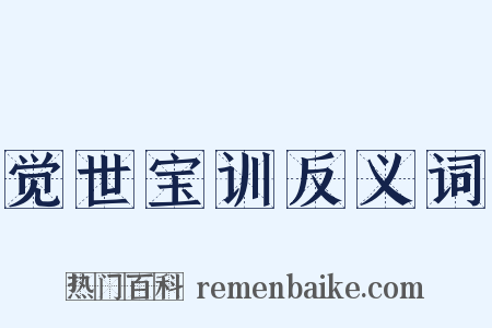 觉世宝训反义词是什么意思的图片